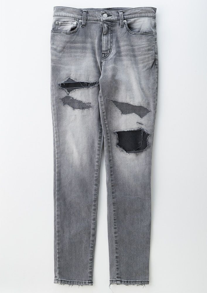 AKM】HIGH POWER STRETCH DENIM REMAKE 5P SKINNY -BLACK ONE WASH