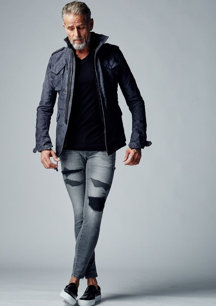 AKM】HIGH POWER STRETCH DENIM REMAKE 5P SKINNY -BLACK ONE WASH