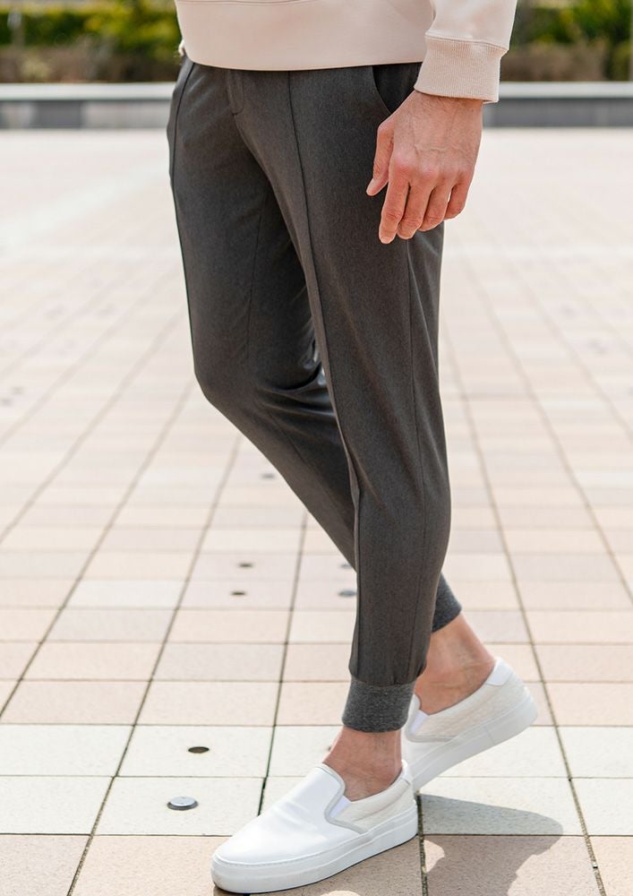 AKM】MELANGE TWILL 2WAY RIB SLACKS -GRAY- | AKM［エイケイエム