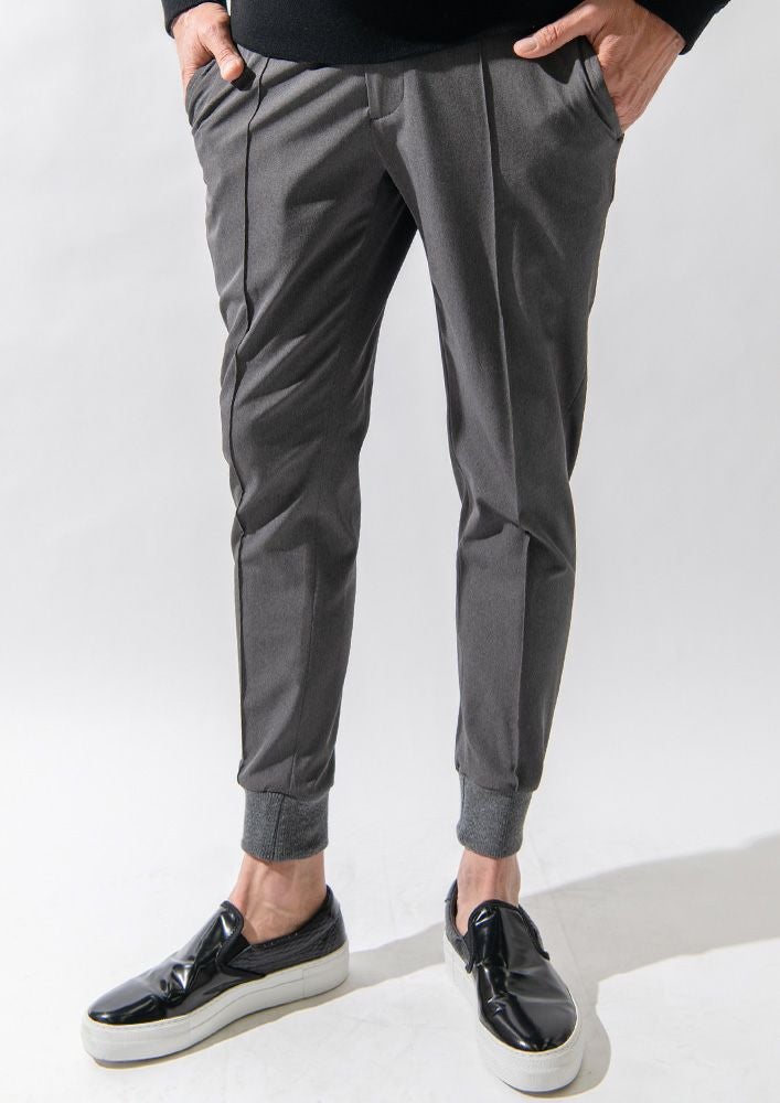 AKM】MELANGE TWILL 2WAY RIB SLACKS -GRAY- | AKM［エイケイエム