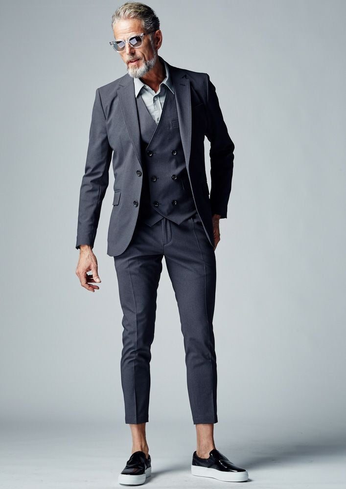 AKM】SOLOTEX SHAMBRAY STRETCH 2B JACKET（NOTCHED） -GRAY- | AKM