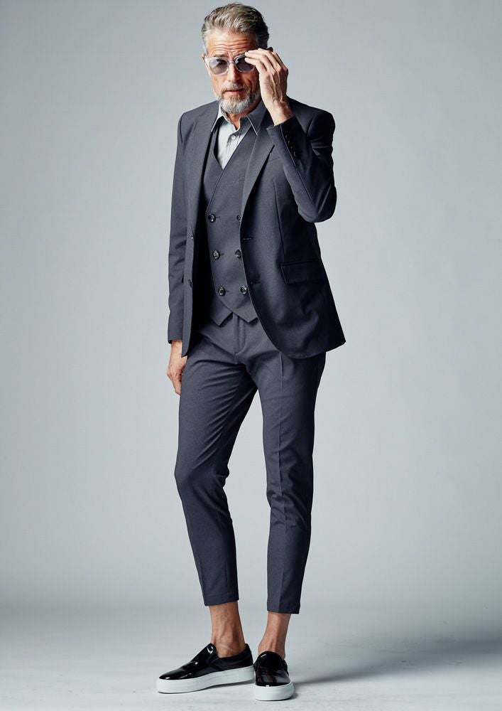 AKM】SOLOTEX SHAMBRAY STRETCH 2B JACKET（NOTCHED） -GRAY- | AKM