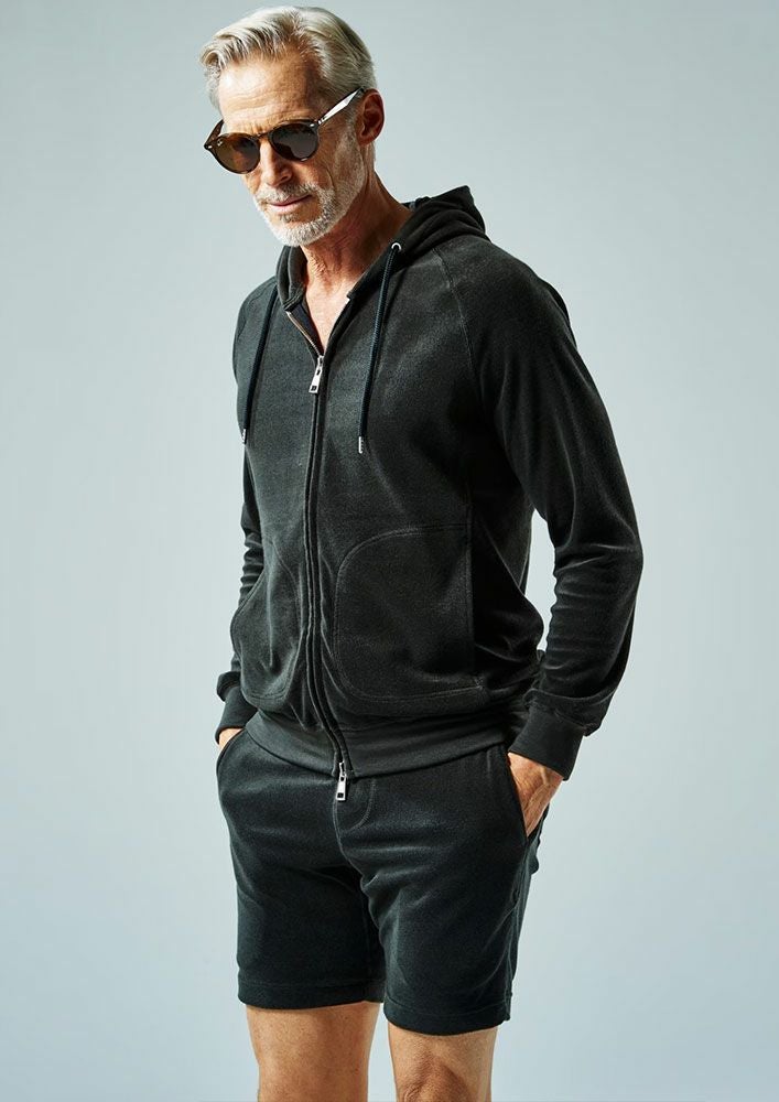 AKM】ORIGINAL SILKY TENCEL PILE RAGLAN ZIP PARKA -D.GRAY- | AKM