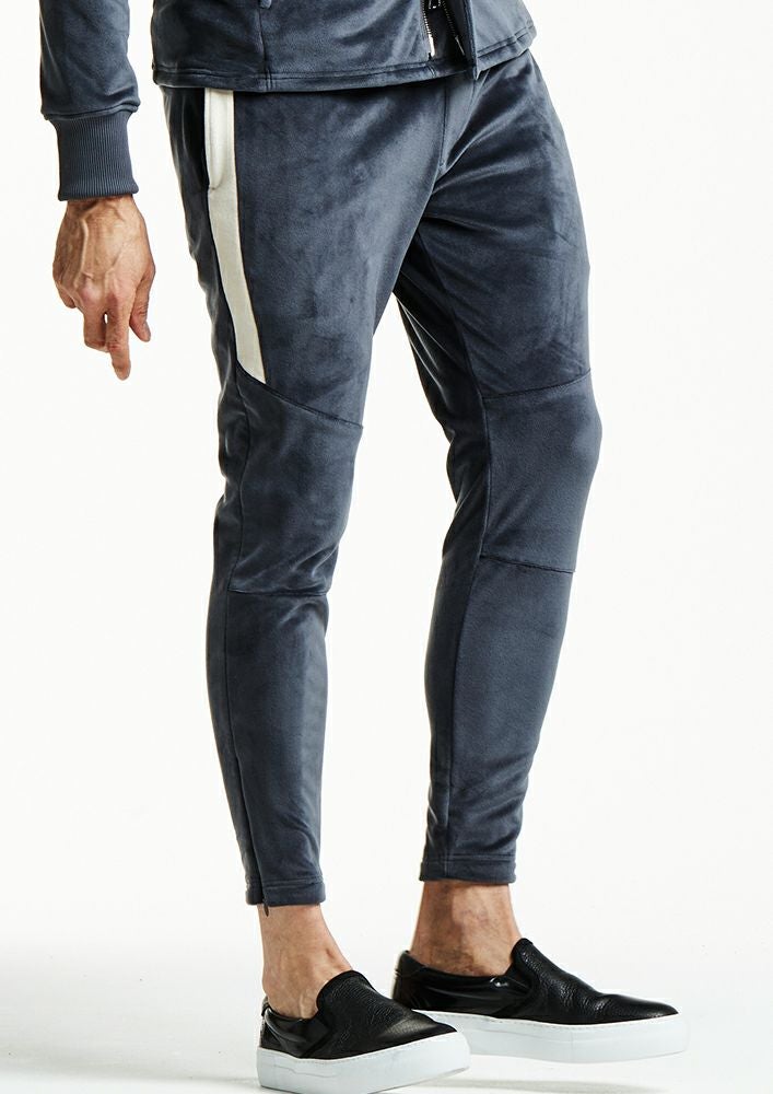 AKM】BOMBERHEAT VELOUR LIGHT SIDE LINE BIKER SKINNY -D.GRAY-