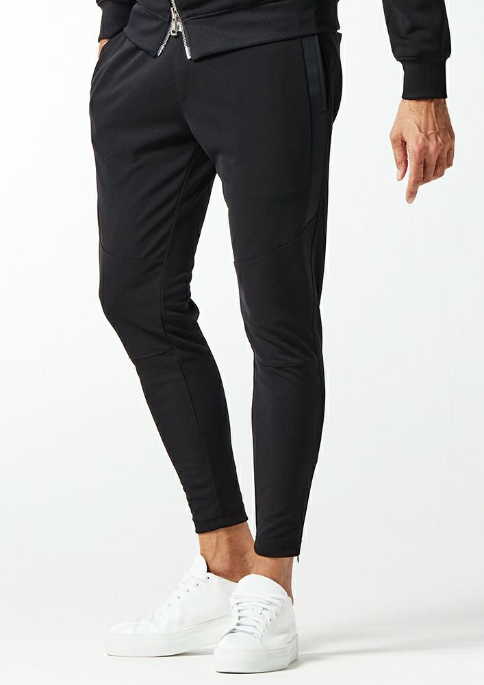 AKM】DRY SUITING JERSEY/STRETCH TAFFETA SIDE LINE BIKER SKINNY -BLACK-