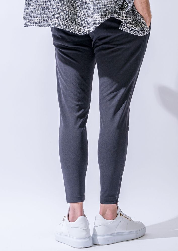 AKM】DRY SUITING JERSEY/STRETCH TAFFETA SIDE LINE BIKER SKINNY -BLACK-