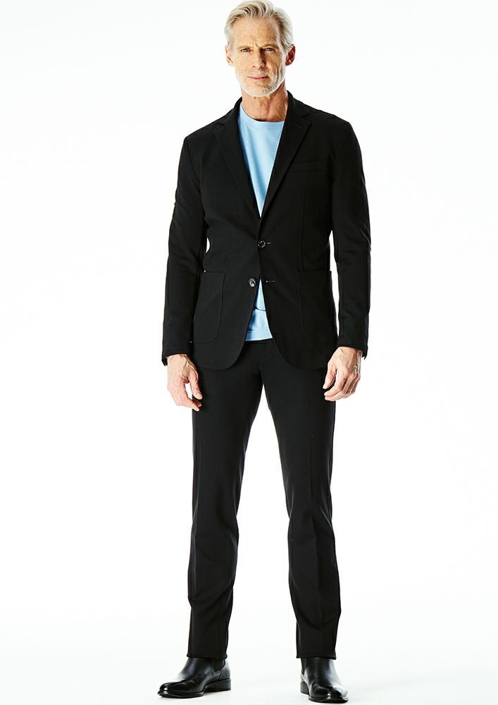 AKM】 DUAL WARM BARE PONTI STRAIGHT EASY PANTS -BLACK- | AKM