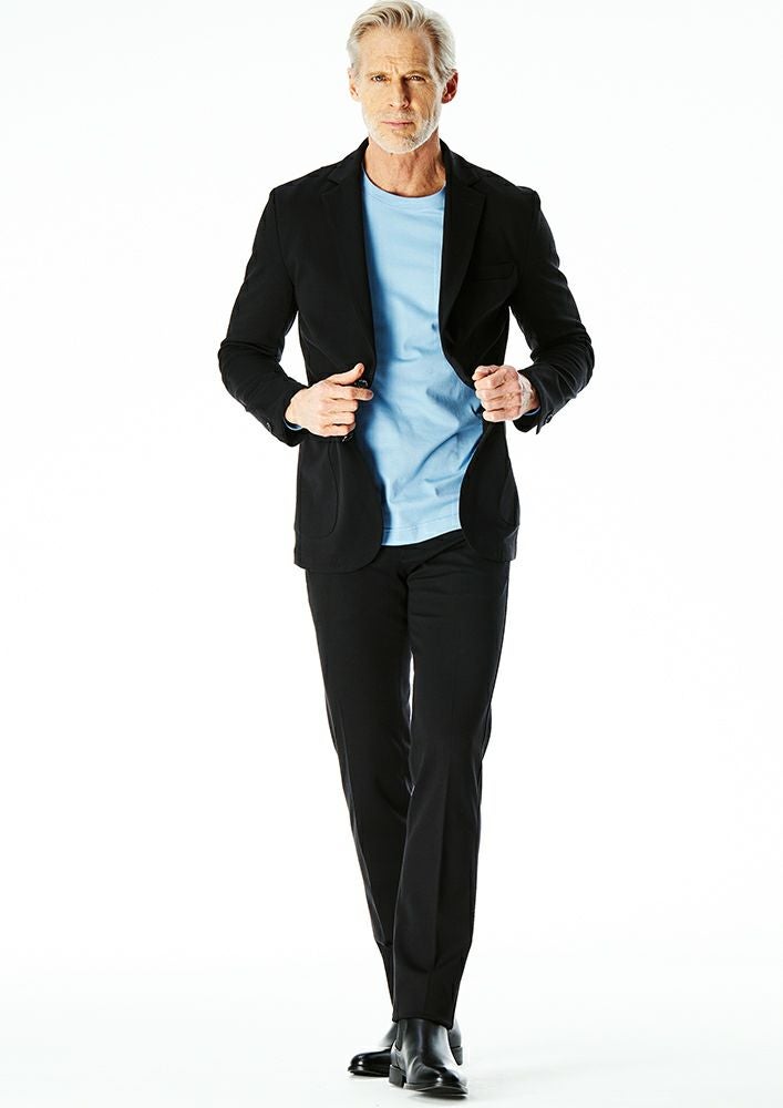 AKM】 DUAL WARM BARE PONTI STRAIGHT EASY PANTS -BLACK- | AKM