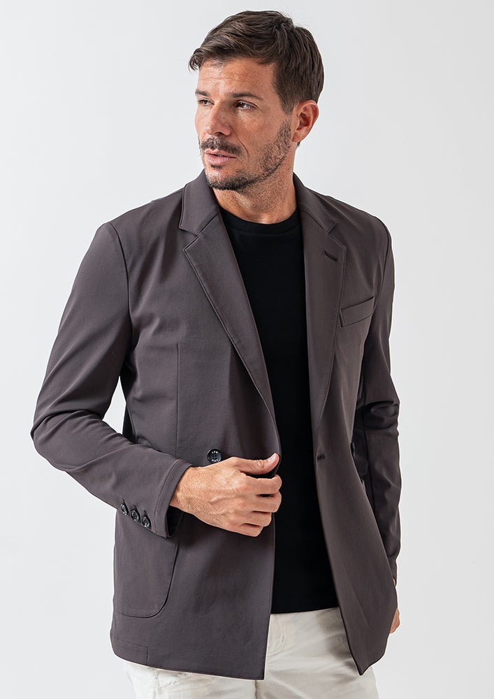 AKM】SALAVENA TWILL TRICOT SEMI W-JKT -GRAY-