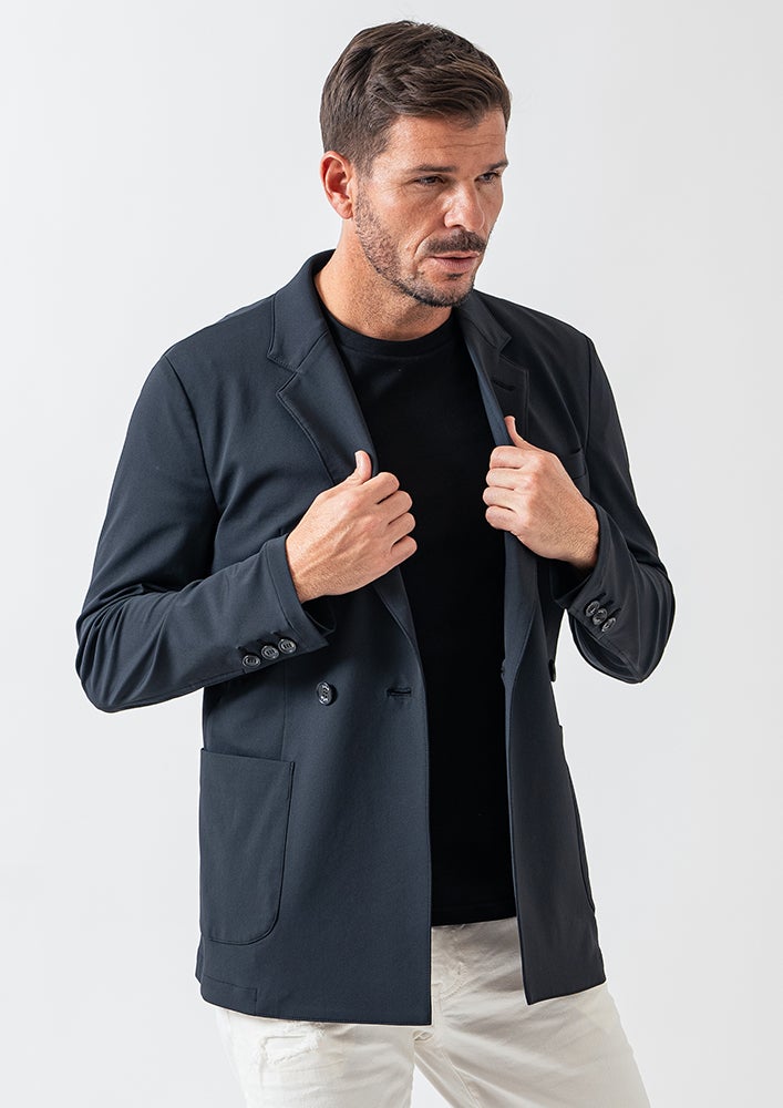 AKM】SALAVENA TWILL TRICOT SEMI W-JKT -BLACK-