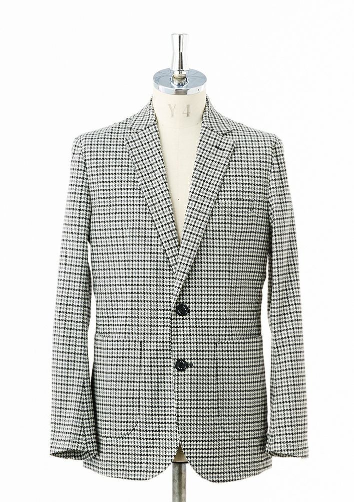 AKM】TR DOBBY STRETCH【HOUND TOOTH】 SWING EASY JACKET -BLACK-