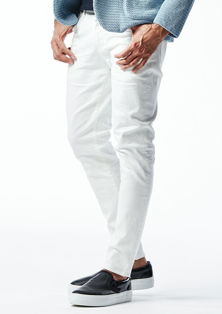 AKM】HIGH STRETCH DENIM 5POCKET SKINNY -WHITE HARD USED-