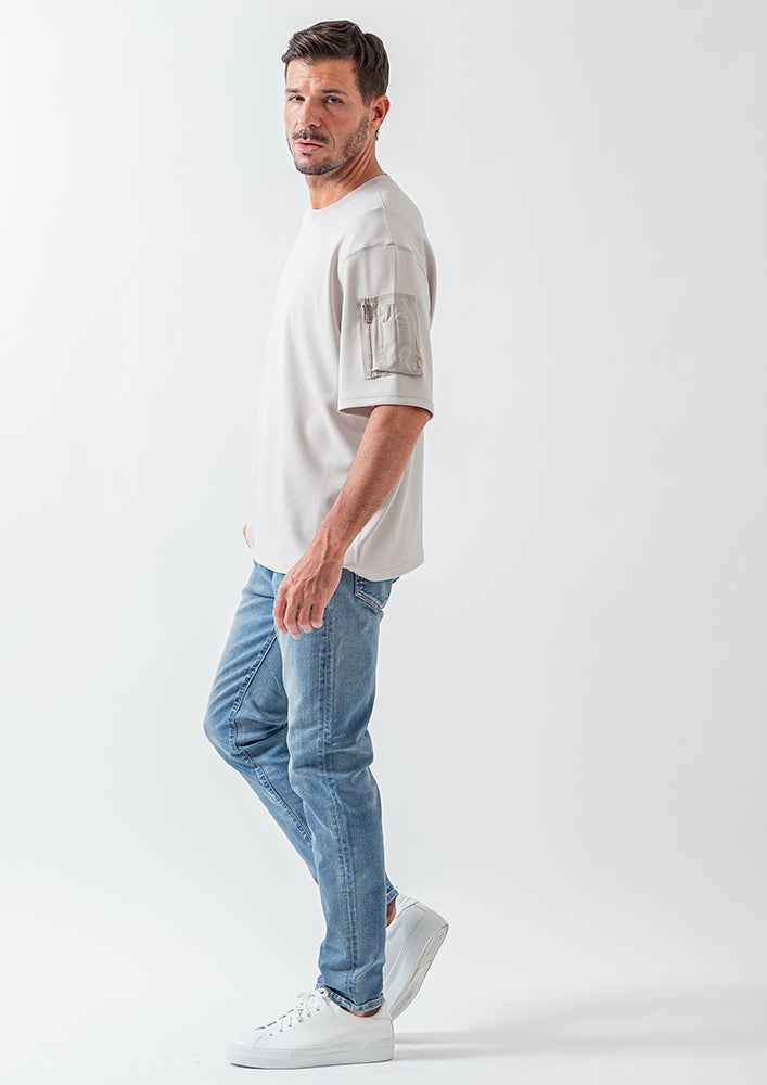 AKM】HIGH STRETCH DENIM 5POCKET SKINNY -BLUE HARD USED-