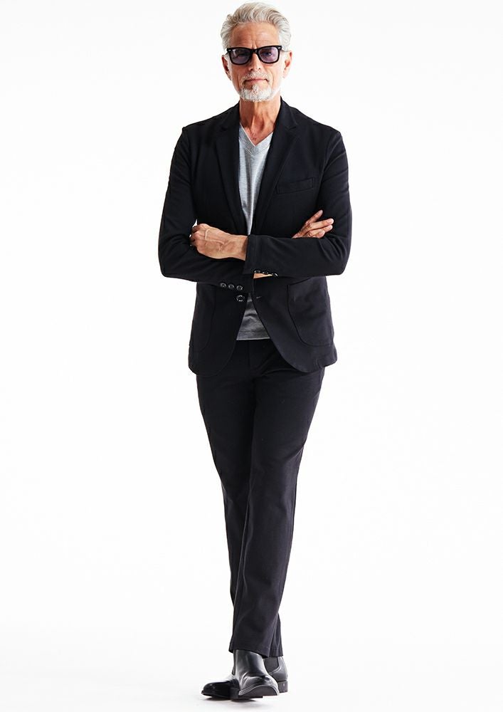 AKM】DUAL WARM BARE PONTI SWING EASY JACKET -BLACK-