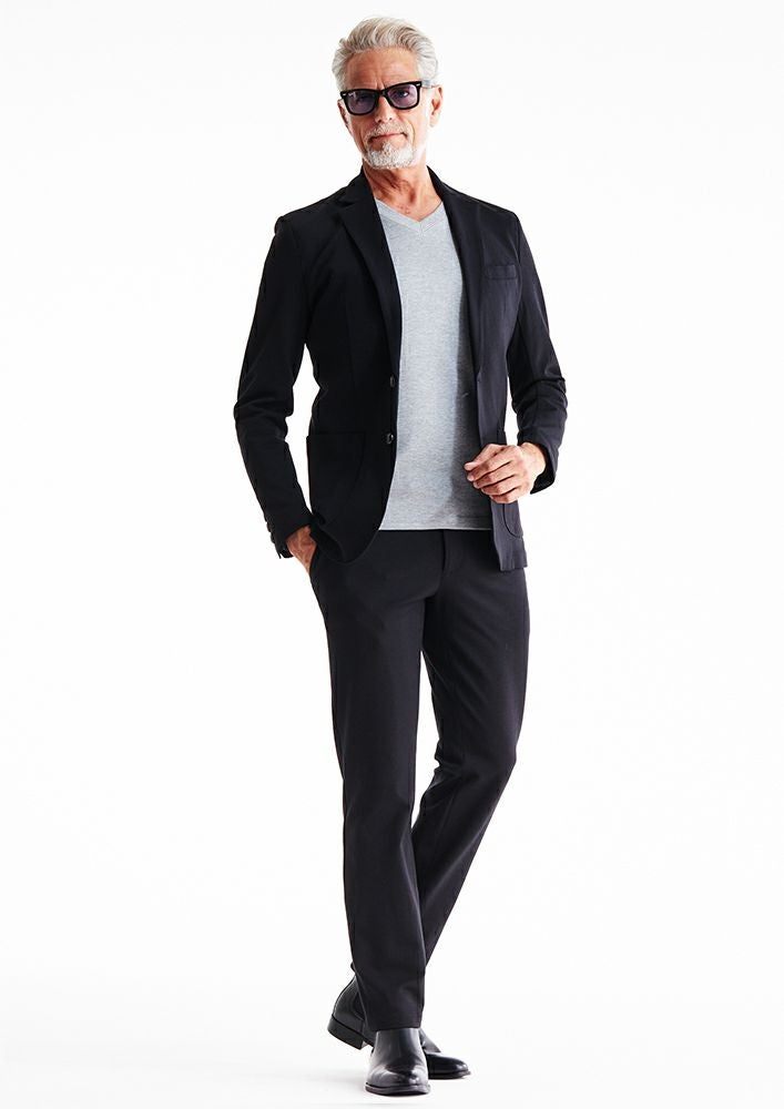 AKM】DUAL WARM BARE PONTI SWING EASY JACKET -BLACK-