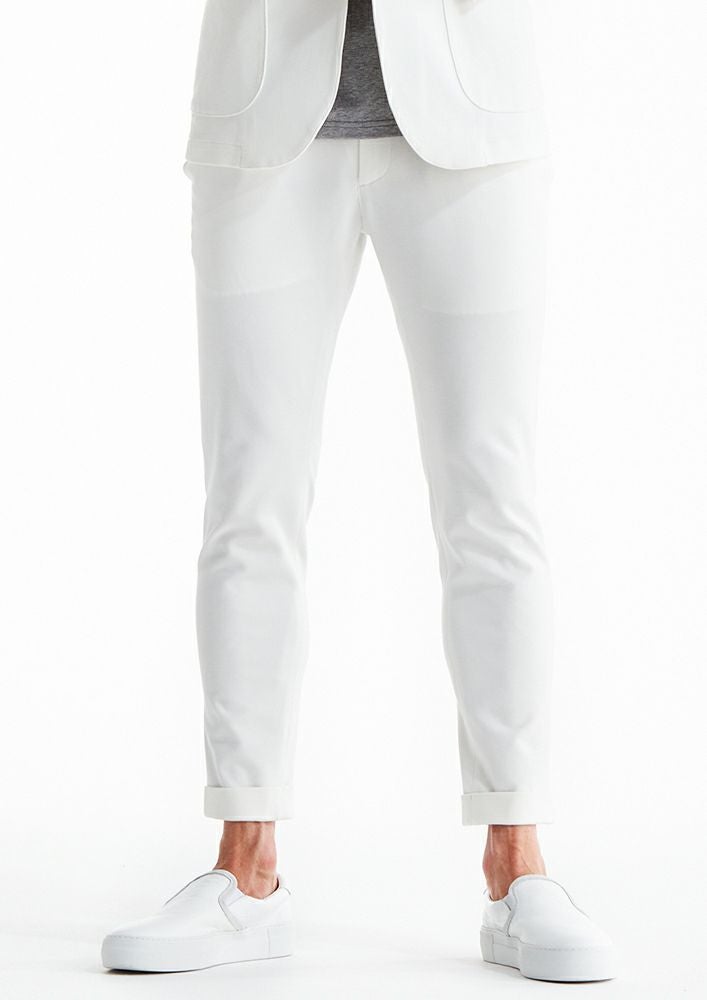 AKM】DUAL WARM BARE PONTI SWING EASY DOUBLE PANTS -WHITE-