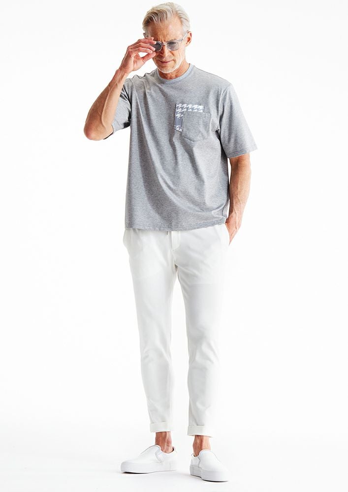 AKM】DUAL WARM BARE PONTI SWING EASY DOUBLE PANTS -WHITE-