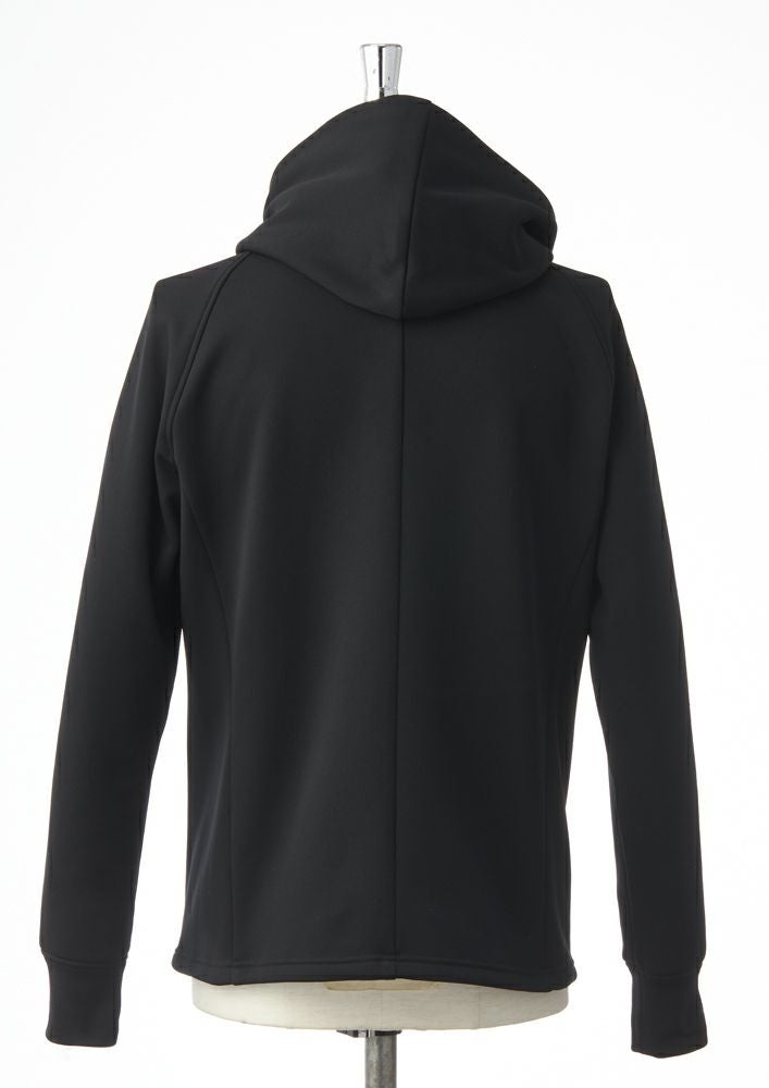 AKM】TEXBRID HIGH-GAGE JERSEY SOLID WRAP HOODED -BLACK-