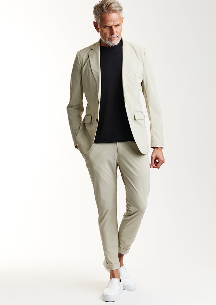 AKM】TM ICE STRETCH SWING EASY PANTS - TURN-UP HEM -BEIGE- | AKM