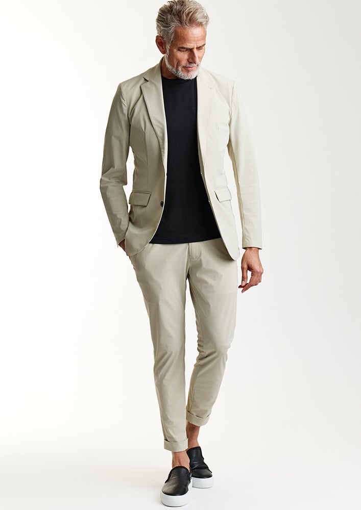 AKM】TM ICE STRETCH SWING EASY PANTS - TURN-UP HEM -BEIGE- | AKM
