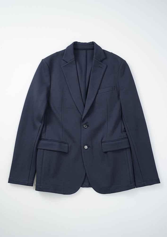 予約10月【AKM+】DUAL LUXE PONTI SWING EASY JACKET -NAVY- | AKM